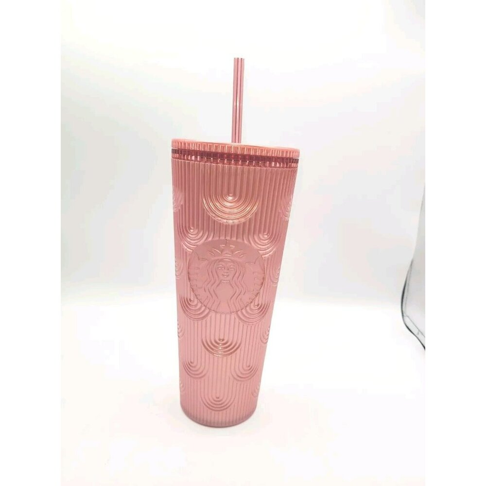 STARBUCKS 2023 Shimmer Pink Mermaid Scales Arch Cup Tumbler 24oz